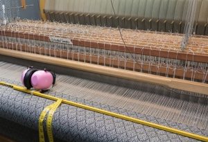 A closeup of one of the looms
