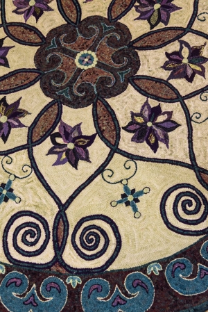 Nancy Taylor hooked this rug inspired by a wrought iron fence
