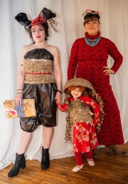 "Yellow Submarine," 4-year-old Juniper Belcher, model, The Dancing Jellyfish; Alida Belcher, maker; Sarah Riggins, plastic bag outfit