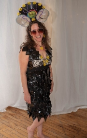 Garment made of vinyl records.