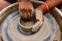Artists were also on hand for a Makers Market: here, a potter fr