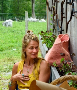 Krysten Powell dyes beautiful clothing and grows flowers.