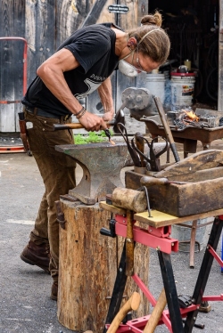 Blacksmith Nicholas Downing of Downing Arts had strong arms from