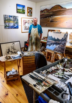 Bill Stanton, artist and owner of Cathance River Gallery, where