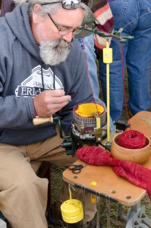 sock knitting at the fair