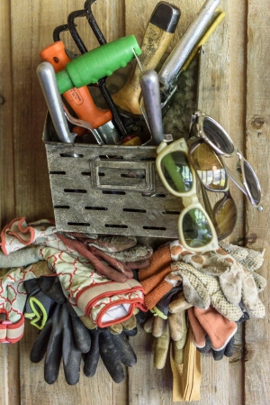 Gardening tools at the ready.