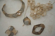 Gold and silver bobbin lace jewelry.