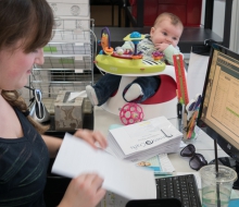 Jessica, the Administrative Assistant ,with her little helper-to Jessica, the Administrative Assistant ,with her little helper-to