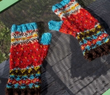 Knitted Fair Isle Fingerless Gloves