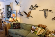 A cozy nook with more of Hugh's birds.