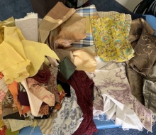 my stash of repurposed fabrics