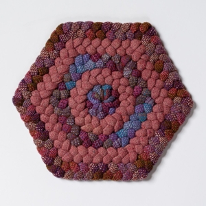A braided hexagonal mat.