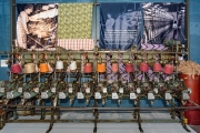 display of spinning bobbins