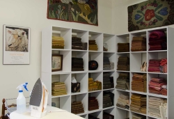 Shelves of fabrics