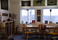 Study at the table or gaze out the window