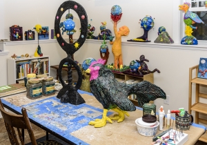 A view of his working table.