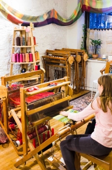 Several young people weaving, too.