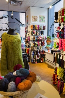Arriving at Annie and Company yarn haven.