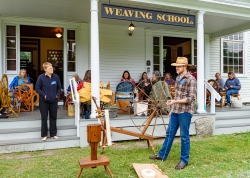 We arrive at the Newbury School of Weaving on a beautiful June w