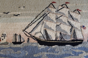 Velma Matthews Talpey, Faith Webster's grandmother, hooked this piece in the 1920's.