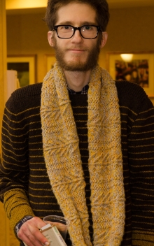 Scarf hand knit by his girlfriend