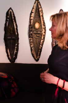 Susan with two of her shields