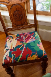 A needlepoint chair.