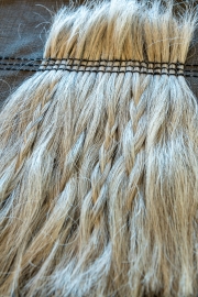 Nancy's artwork created from horsehair in progress.