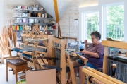 Nina at the loom.