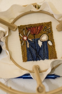 Barbara Klein, Russian punch needle in progress.